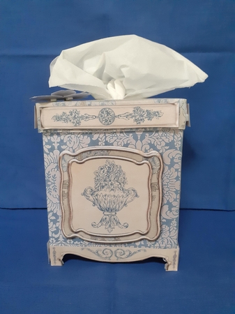 Shabby Chic Tissue Box Cover & Decorative Plaque - Blue by Jenny Caldwell