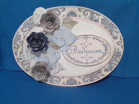 Shabby Chic Tissue Box Cover & Decorative Plaque - Blue by Jenny Caldwell
