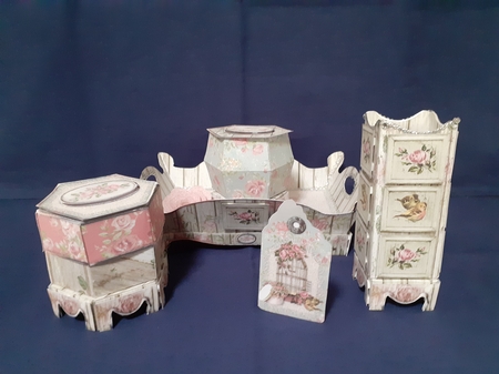 Shabby Chic French Vanity Set - Rustic Rose by Jenny Caldwell