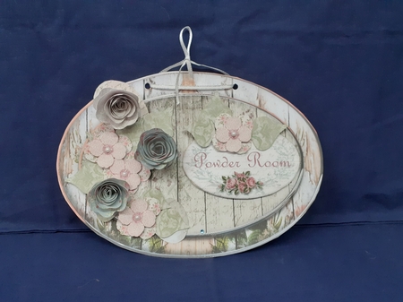 Shabby Chic Tissue Box Cover & Decorative Plaque - Rustic Rose by Jenny Caldwell