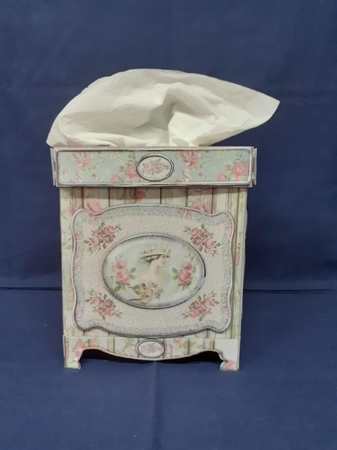 Shabby Chic Tissue Box Cover & Decorative Plaque - Rustic Rose by Jenny Caldwell
