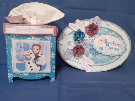 Snowflake Princess & Friends - Tissue Box Cover and Decorative Plaque by Jenny Caldwell
