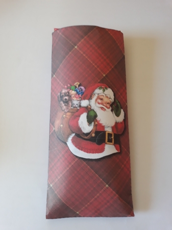CANDY BAR SLEEVE WRAPPER - SANTA MERRY CHRISTMAS - RED CB2 by Jenny Caldwell