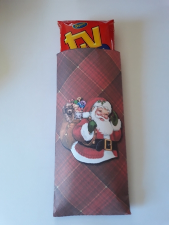 CANDY BAR SLEEVE WRAPPER - SANTA MERRY CHRISTMAS - RED CB2 by Jenny Caldwell
