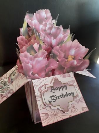 Oriental Box Card Pink by Jenny Caldwell
