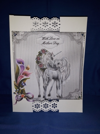 Unicorn Baby - 6 x 6 inch square topper with decoupage by Jenny Caldwell