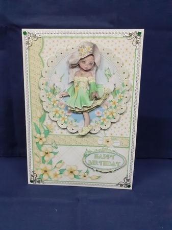 Sweet Little Dreaming of Spring A5 Card Front, Topper & Decoupage by Jenny Caldwell