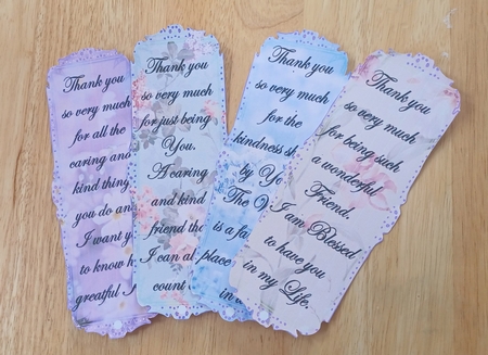 thank you book marks by Jenny Caldwell