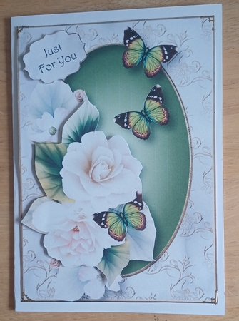White Begonias & Butterflies A5 by Jenny Caldwell