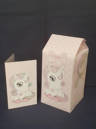 3D Milk Carton Treat Box - Cute Little Unicorn Sparkle by Jenny Caldwell