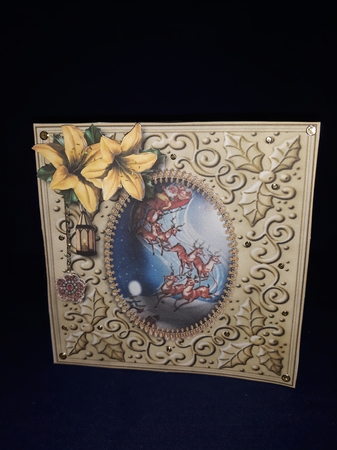 Embossed Holly - Santas Sleigh by Jenny Caldwell