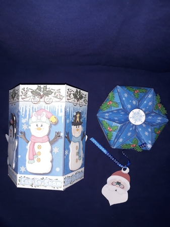 CHRISTMAS PETAL TOP BOX - SNOWMEN SNOWMAN by Jenny Caldwell