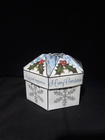 Blue Snowflakes Fancy Topped Box by Jenny Caldwell