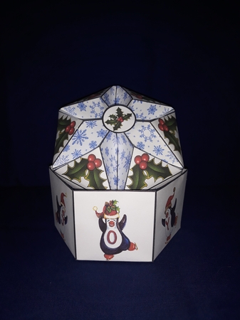 Penguin Joy Fancy Topped Box by Jenny Caldwell