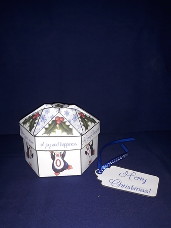 Penguin Joy Fancy Topped Box by Jenny Caldwell