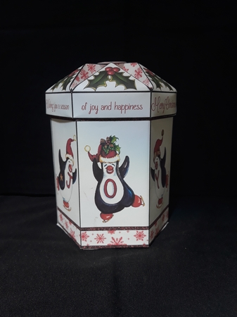 Penguin Joy Tall Fancy Topped Box by Jenny Caldwell
