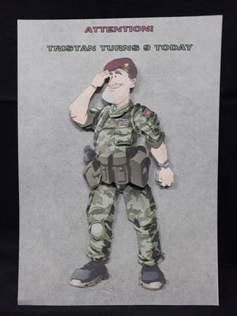 Army Dude Red Beret Decoupage Sheet by Jenny Caldwell