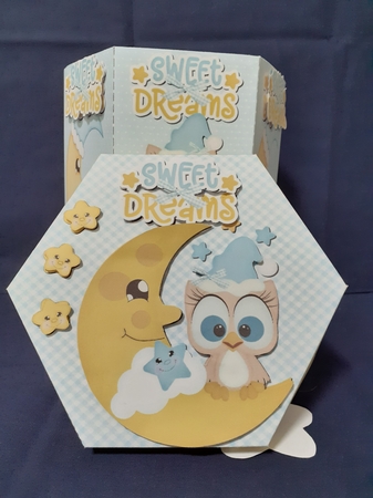 NEW BABY GIRL OR BOY - HEXAGONAL GIFT BOX - HB 106 by Jenny Caldwell
