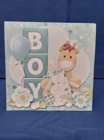 BABYS FIRST BOY TWIST & POP CARD by Jenny Caldwell