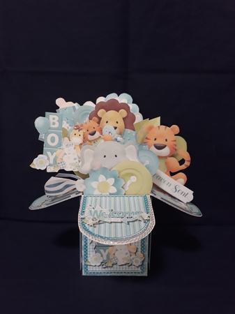 3D POP UP BOX CARD KIT - WELCOME BABY BOY by Jenny Caldwell