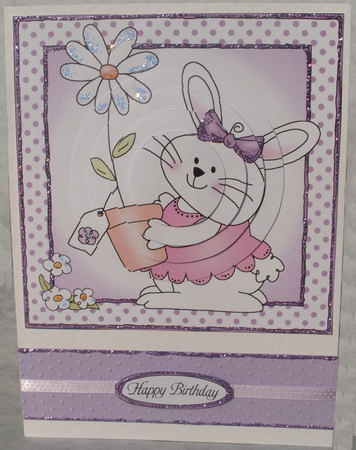 Little Girl Bunny Quick Card with Circle Pyramage Design by Jenny Preston