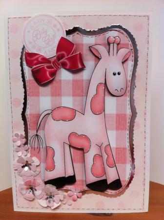 Cute Giraffes in Pink and Blue Gingham Toppers Featured Gallery Photo