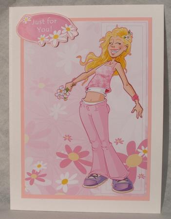 Pink Flower Girl. by Jenny Preston