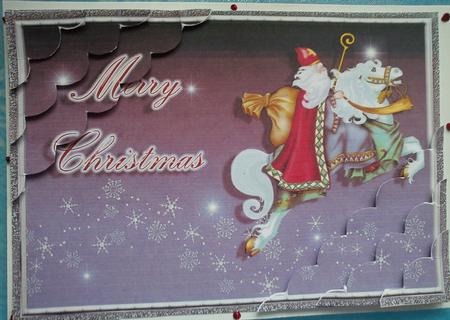 Merry Christmas Santa Deckle Edge Stacker by Jenny Walton