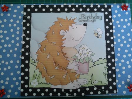 Cute Hedgehog Wavy Corner Side Stacker Topper by Jenny Walton