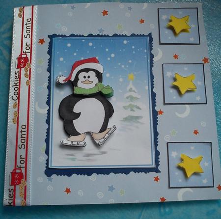 Skating Penguin Decoupage by Jenny Walton