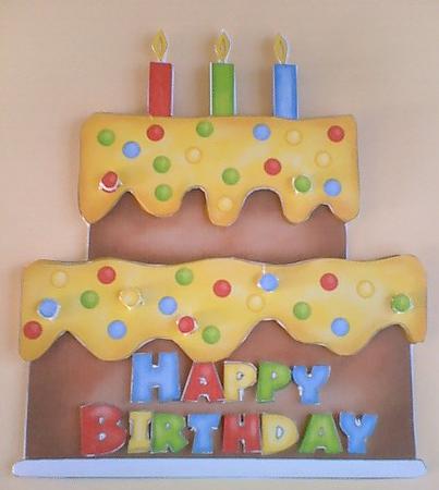 Birthday Cake - Folded Card by Jenny Walton