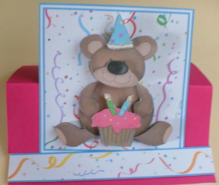Confetti Birthday Bear - Decoupage Card by Jenny Walton