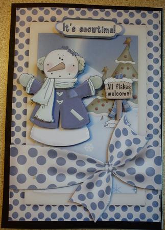 Our Snowflake Friend Card Front with Step by Step by Jenny Walton