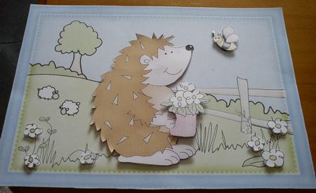 A4 Cute Hedgehog Card Topper by Jenny Walton