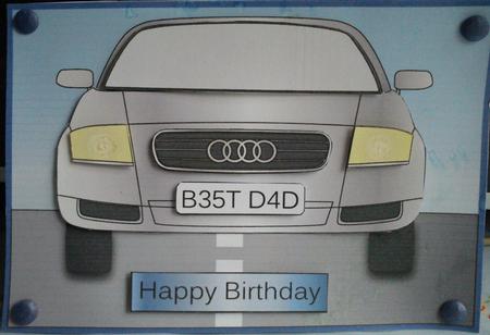 Best Dad Audi Car for Fathers Day or Birthday (silver) by Jenny Walton
