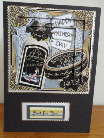 Fathers Days Shaving Set 5in Spiral Edge Stacker by Jessica Vine