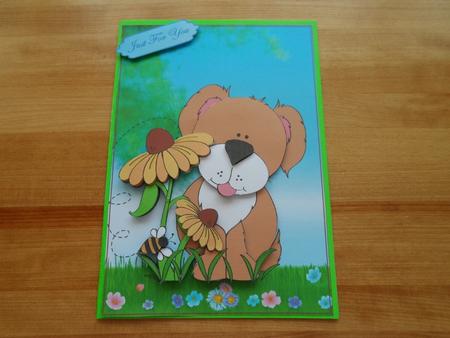 Big Friendly Dog Card Front and Decoupage by Jessica Vine