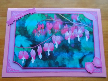 Beautiful Bleeding Hearts Flowers Watercolour Quick Card by Jessica Vine