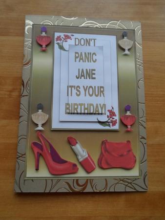Don't Panic Jane It's Your Birthday Card Front by Jessica Vine