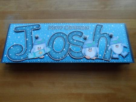 Merry Christmas Josh Penguins Large Dl & 3D Decoupage by Jessica Vine