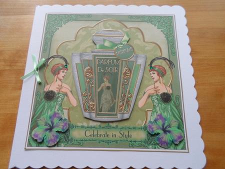 Olive Deco Perfume Celebrate in Style 7in Decoupage Topper by Jessica Vine