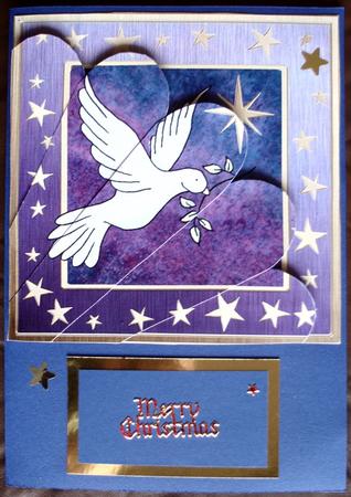 Xmas Dove Quick Card with Fan Pyramage Topper Featured Gallery Photo