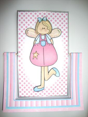 Cute Little Pink Angel Spinner Card by Jill Duncanson