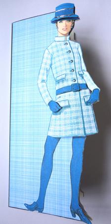 60s Chic in Blue Shaped Card by Jill Duncanson