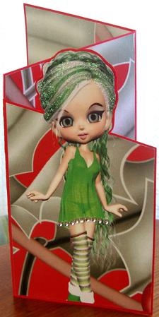 Holly Christmas Cascade Card by Jill Duncanson