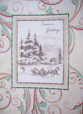Christmas 3 Candles Swirl Backing Paper by Jill Duncanson