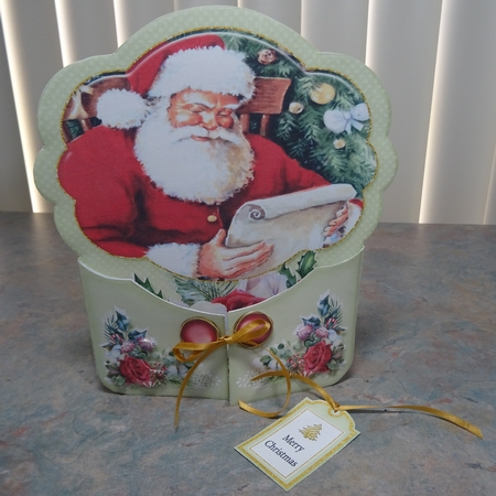 Ho Ho Ho Santa Gatefold QuickCard- (3) by Jillian Bond