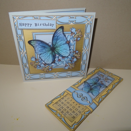 Butterfly & Flowers Bookmark Calendar Fold Card Kit by Jillian Bond