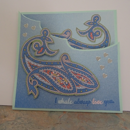 Paisley Whale Love Shaped Decoupage Mini Kit by Jillian Bond