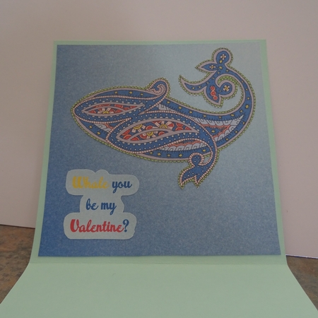 Paisley Whale Love Shaped Decoupage Mini Kit by Jillian Bond